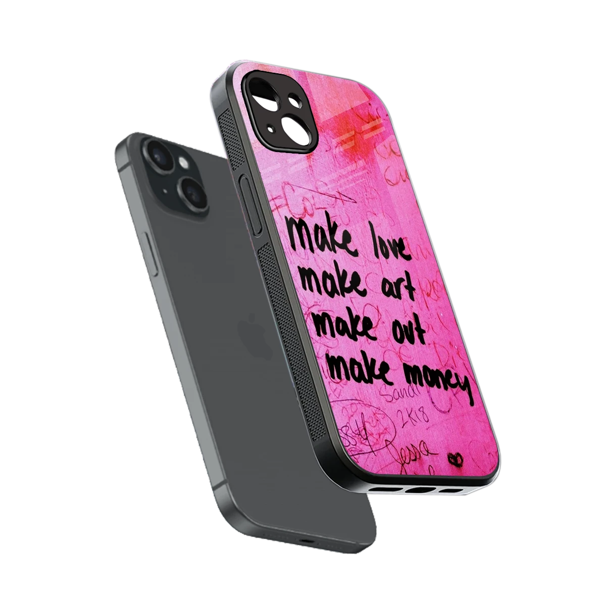 Make Magic sleek iphone 15 plus cover with tempered glass back and TPU edges