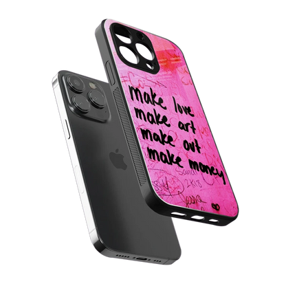 Make Magic sleek iphone 15 pro max cover with tempered glass back and TPU edges