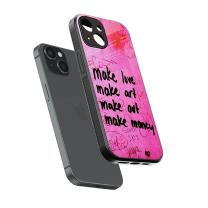 Make Magic sleek iphone 15 cover with tempered glass back and TPU edges