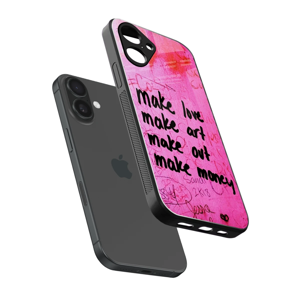 Make Magic sleek iPhone 16 cover with tempered glass back and TPU edges