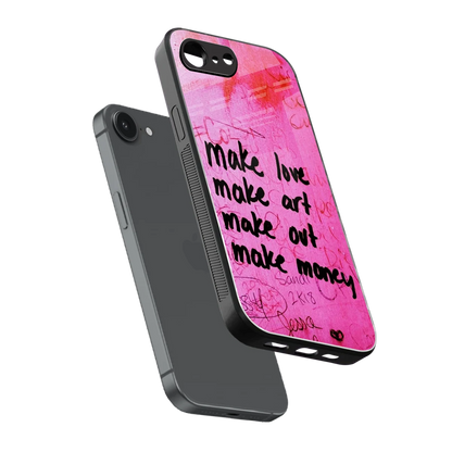 Make Magic sleek iphone 16e cover with tempered glass back and TPU edges