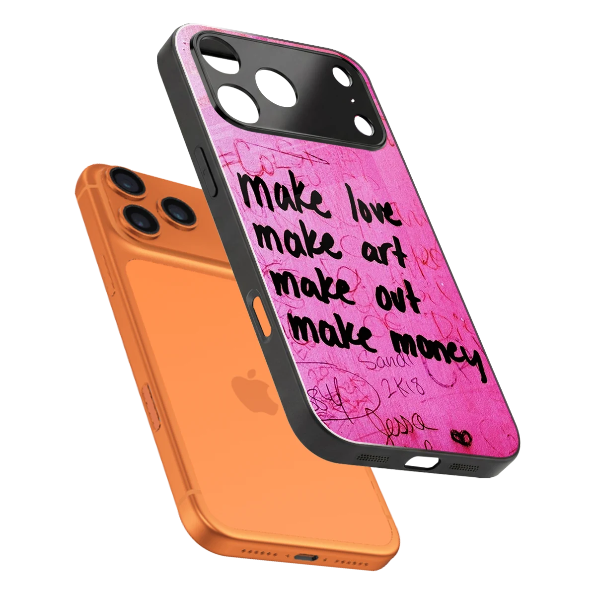 Make Magic sleek iphone 17 pro max cover with tempered glass back and TPU edges