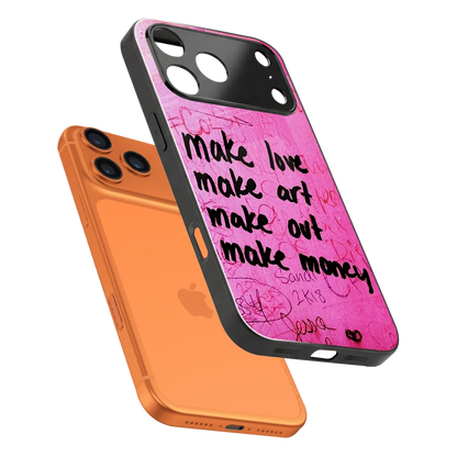 Make Magic sleek iphone 17 pro max cover with tempered glass back and TPU edges