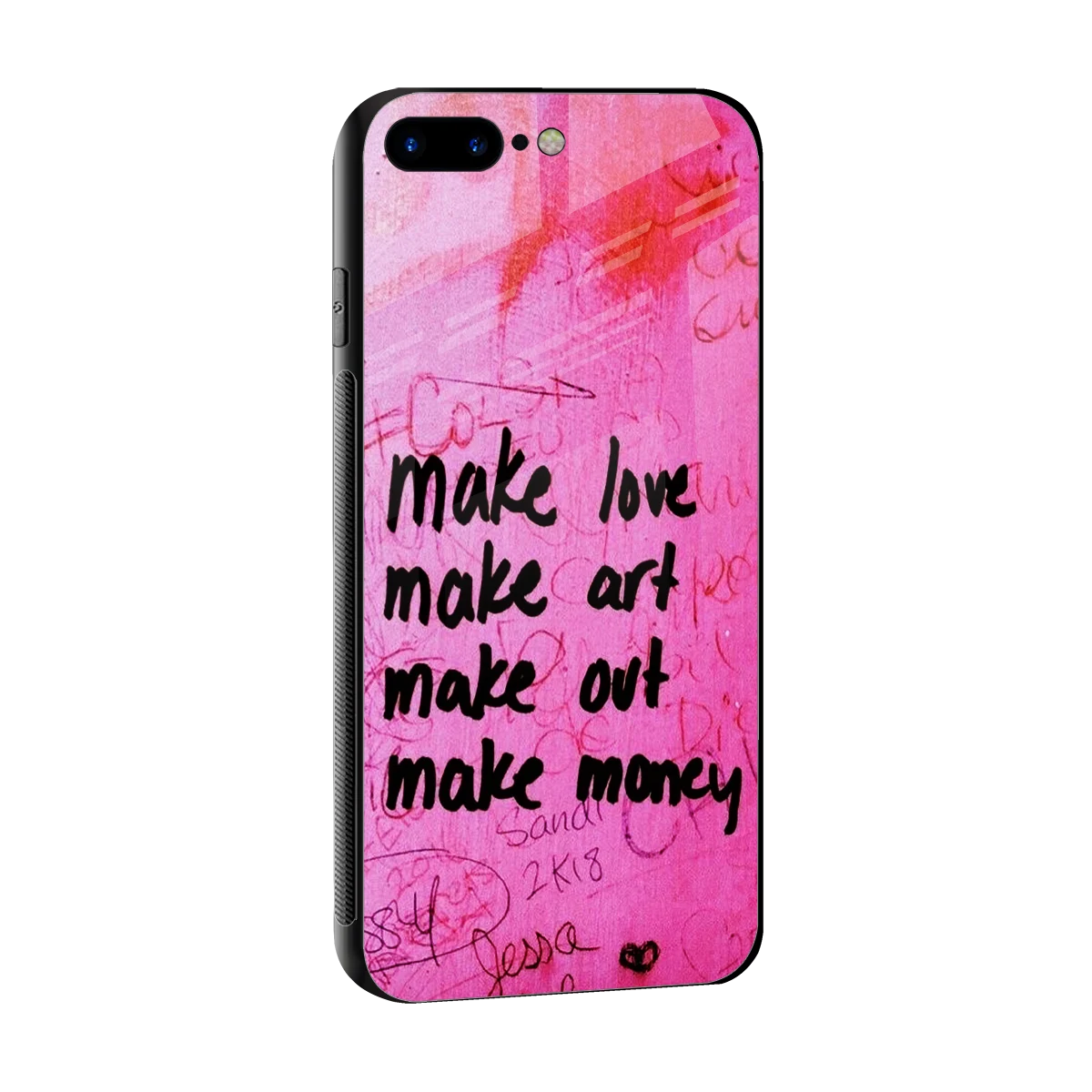 Make Magic sleek iphone 8 plus cover with tempered glass back and TPU edges