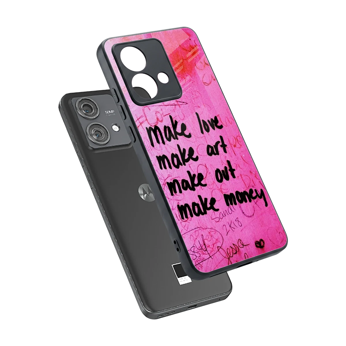 Make Magic sleek motorola edge 40 neo 5g cover with tempered glass back and TPU edges
