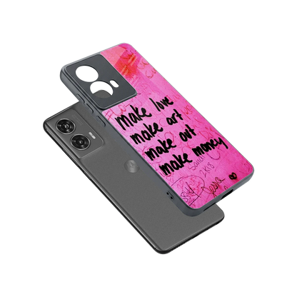 Make Magic sleek motorola edge 50 fusion cover with tempered glass back and TPU edges