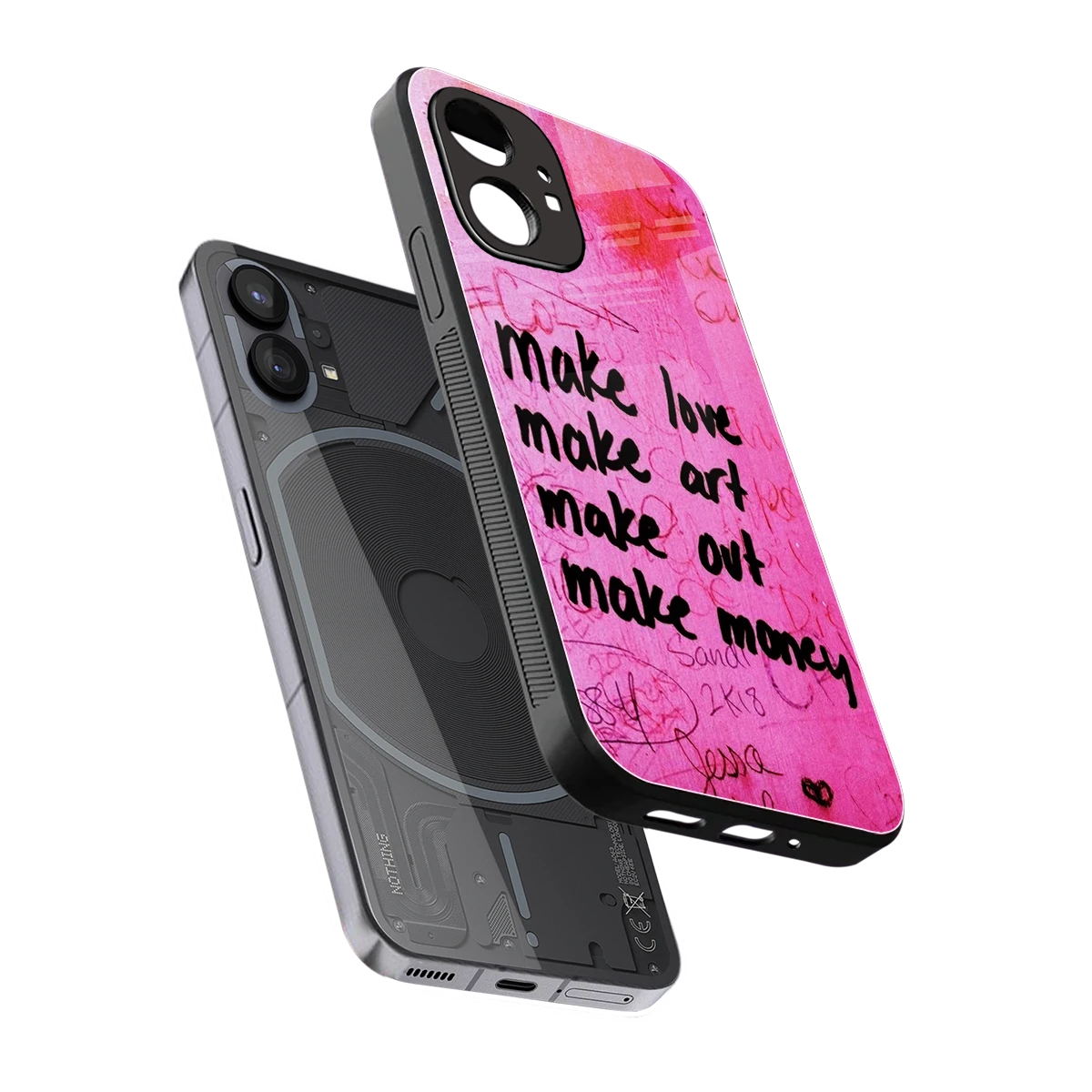 Make Magic sleek nothing phone 1 cover with tempered glass back and TPU edges