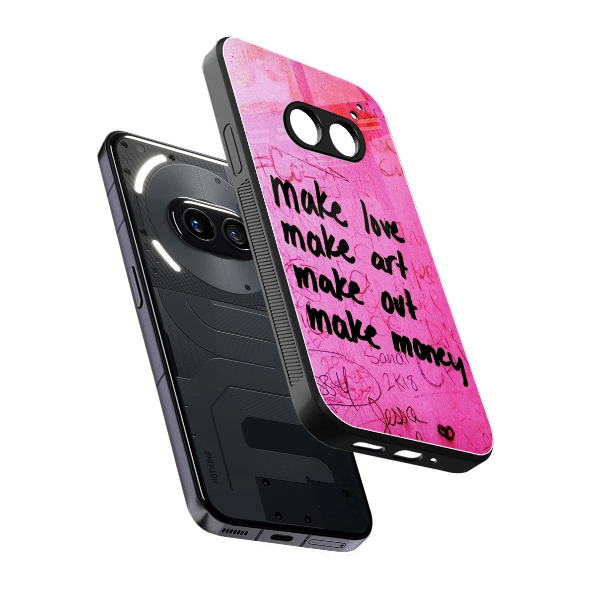 Make Magic sleek nothing phone 2a plus cover with tempered glass back and TPU edges