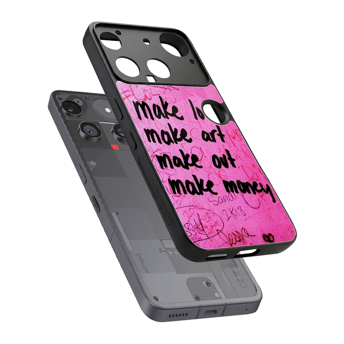 Make Magic sleek nothing phone 3 cover with tempered glass back and TPU edges