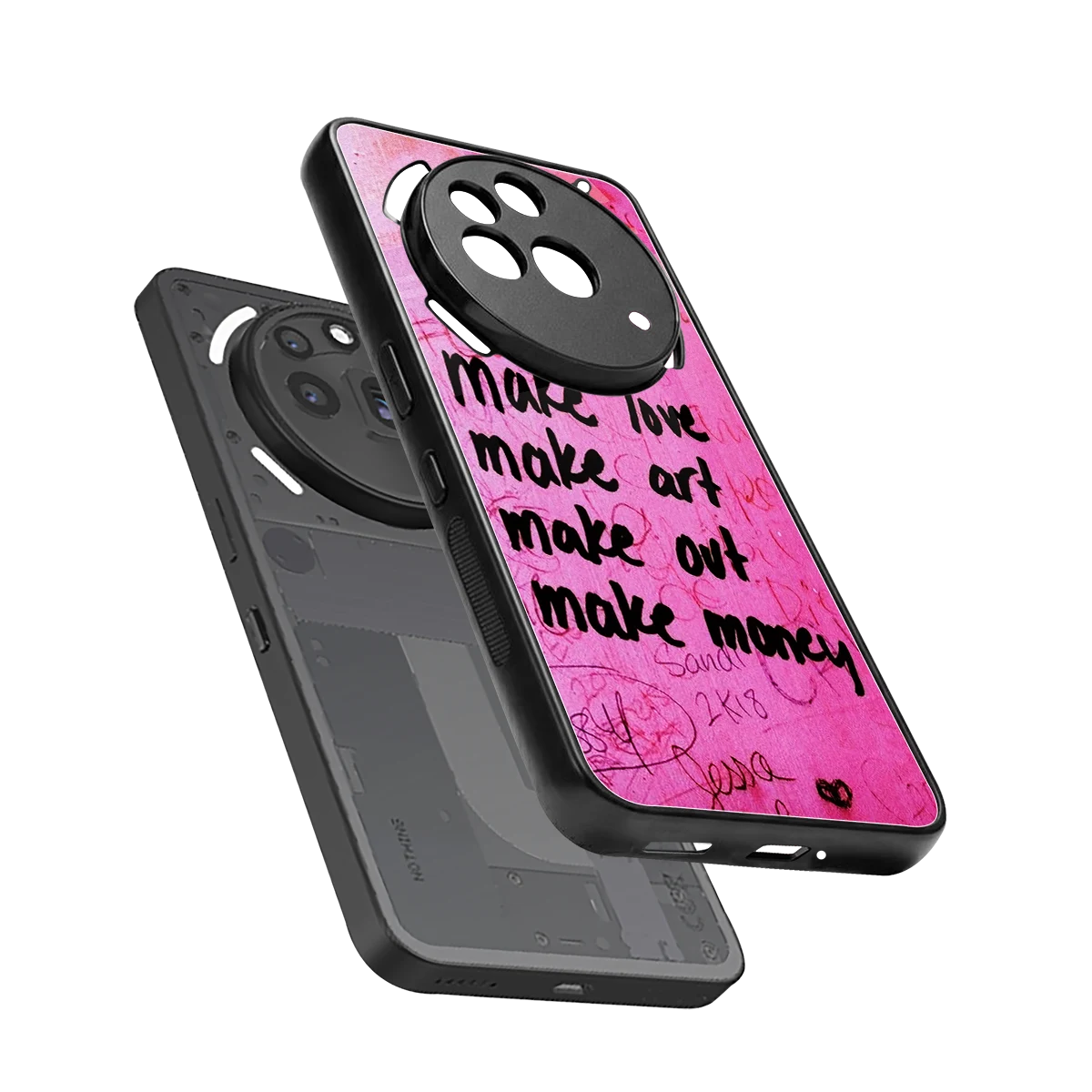 Make Magic sleek nothing phone 3a pro cover with tempered glass back and TPU edges