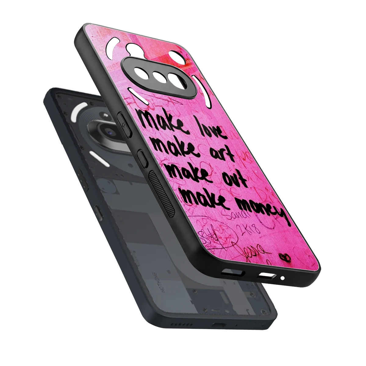 Make Magic sleek nothing phone 3a cover with tempered glass back and TPU edges