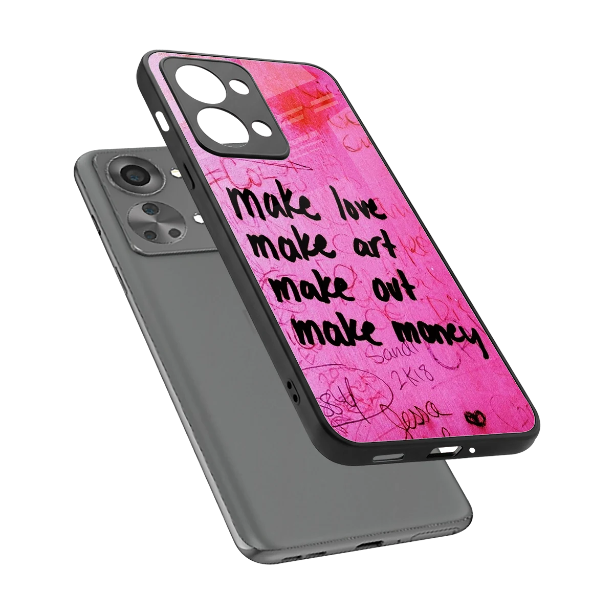 Make Magic sleek oneplus nord 2t cover with tempered glass back and TPU edges