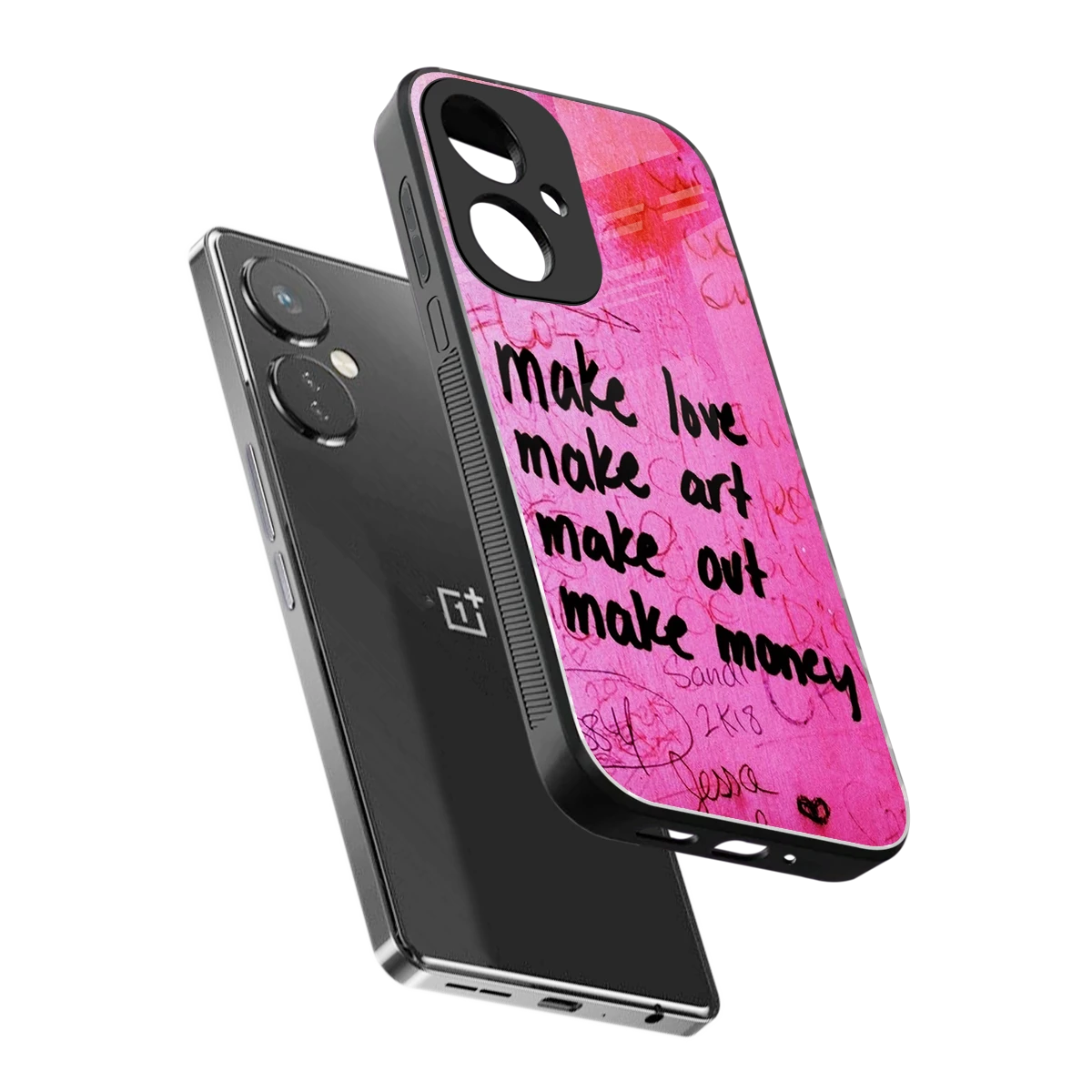 Make Magic sleek oneplus nord ce 3 cover with tempered glass back and TPU edges