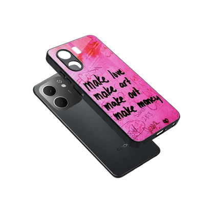 Make Magic sleek oppo a5x 5g cover with tempered glass back and TPU edges