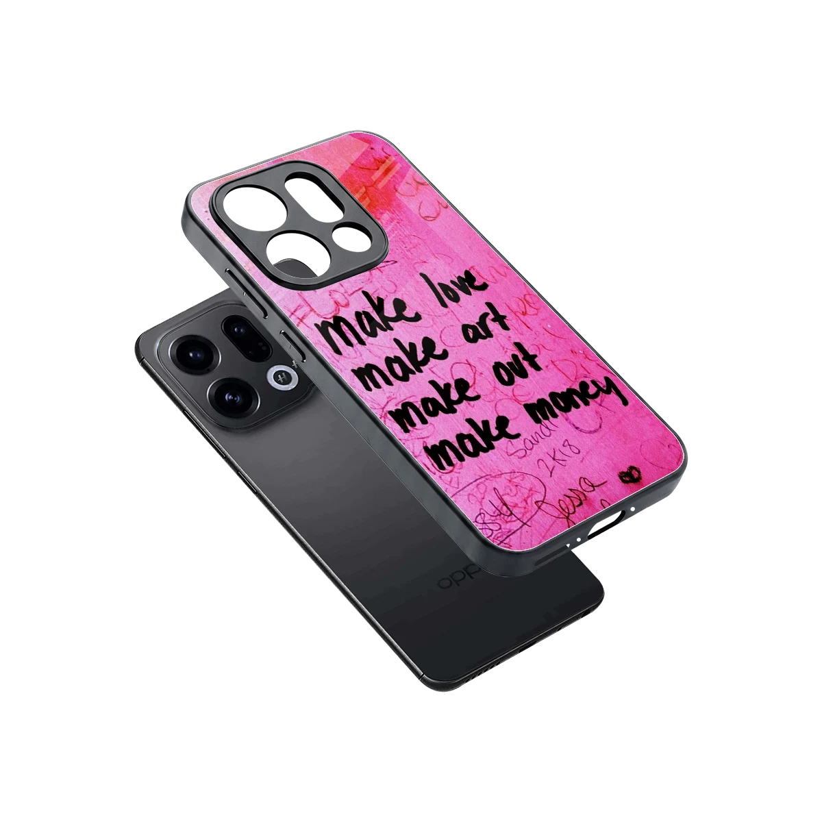 Make Magic sleek oppo find x9 cover with tempered glass back and TPU edges