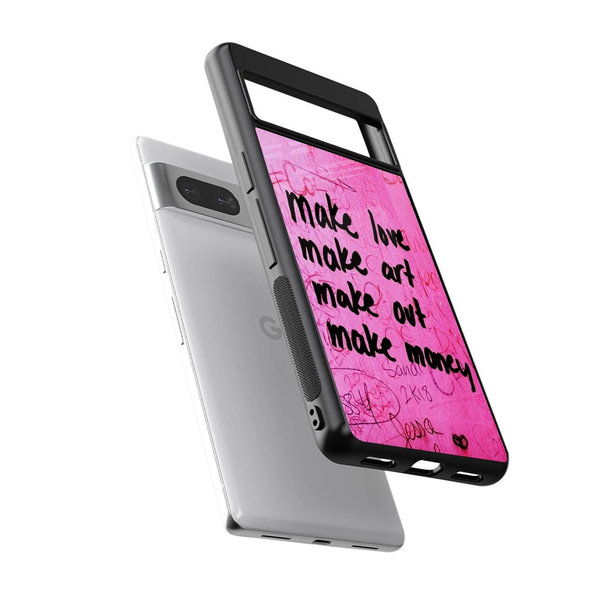 Make Magic sleek google pixel 7a cover with tempered glass back and TPU edges