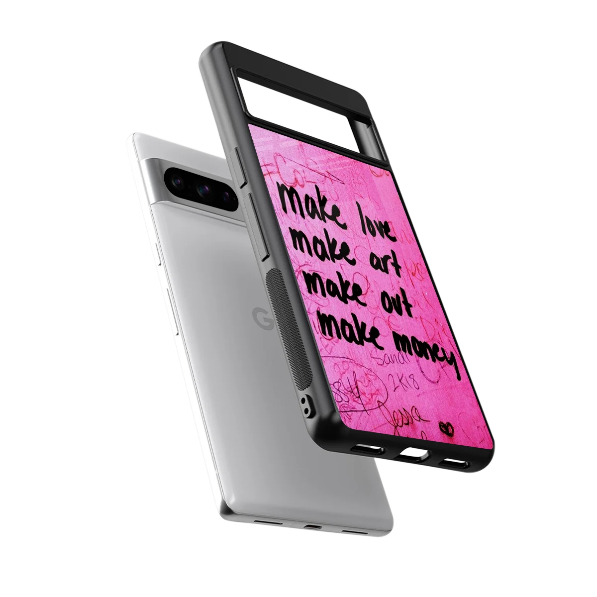 Make Magic sleek google pixel 8 pro cover with tempered glass back and TPU edges