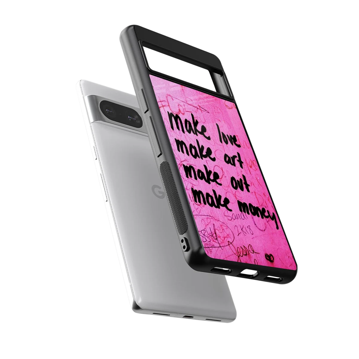 Make Magic sleek google pixel 8 cover with tempered glass back and TPU edges