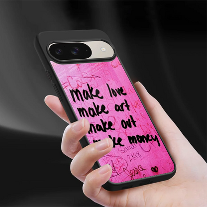 Make Magic sleek google pixel 9 cover with tempered glass back and TPU edges