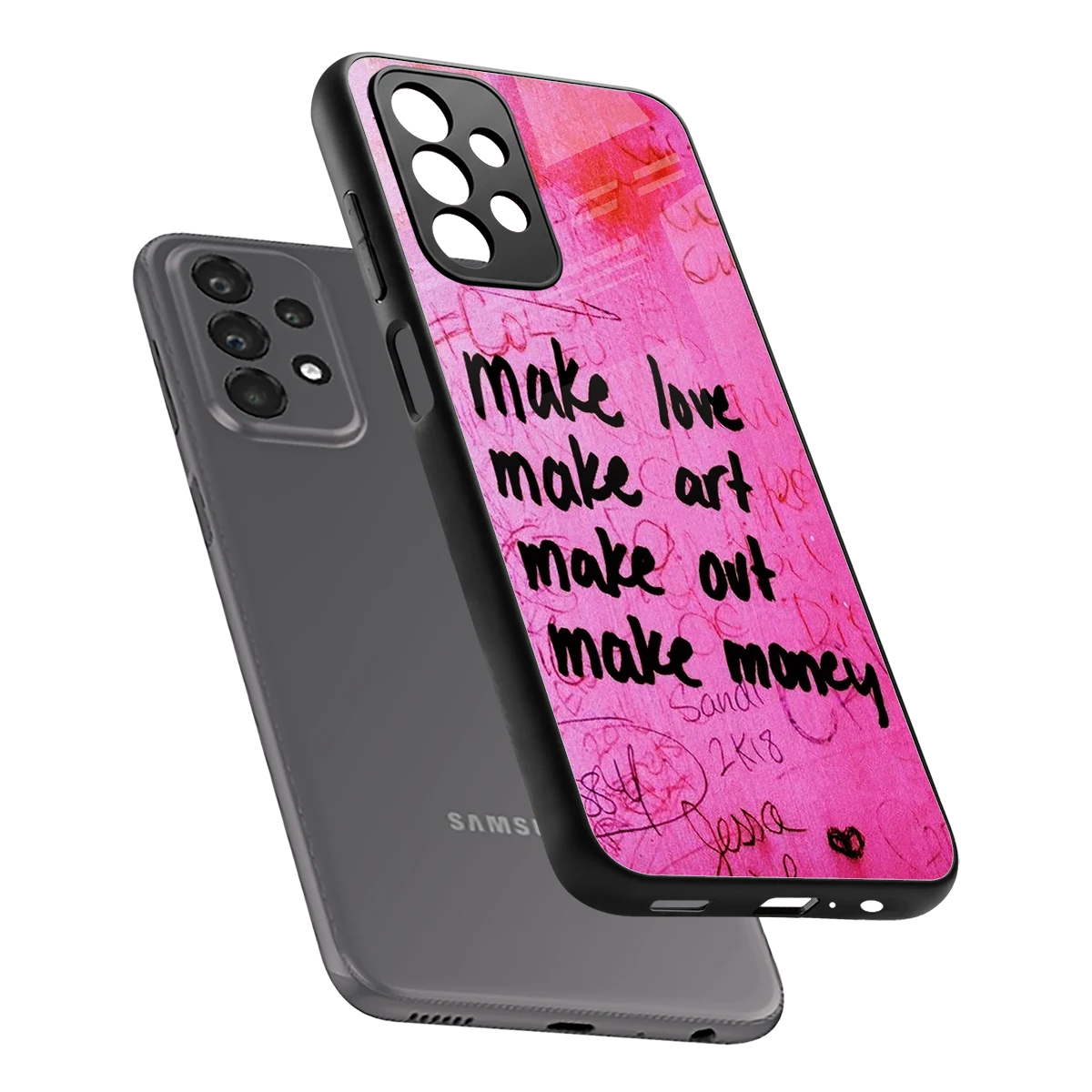 Make Magic sleek samsung galaxy a23 cover with tempered glass back and TPU edges