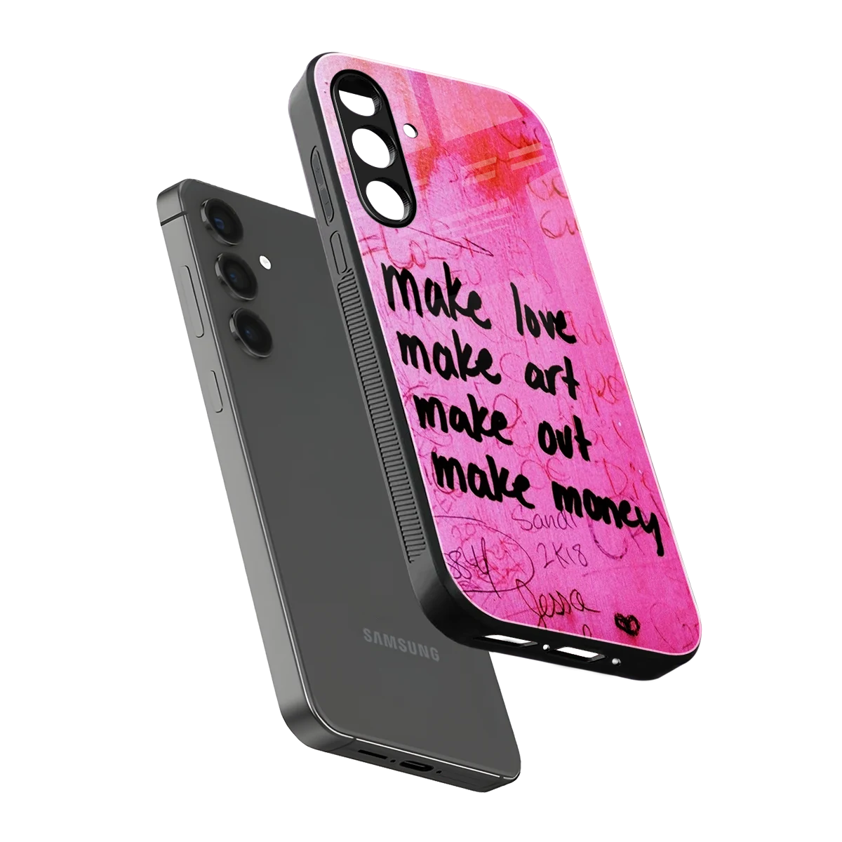 Make Magic sleek samsung galaxy a55 5g cover with tempered glass back and TPU edges