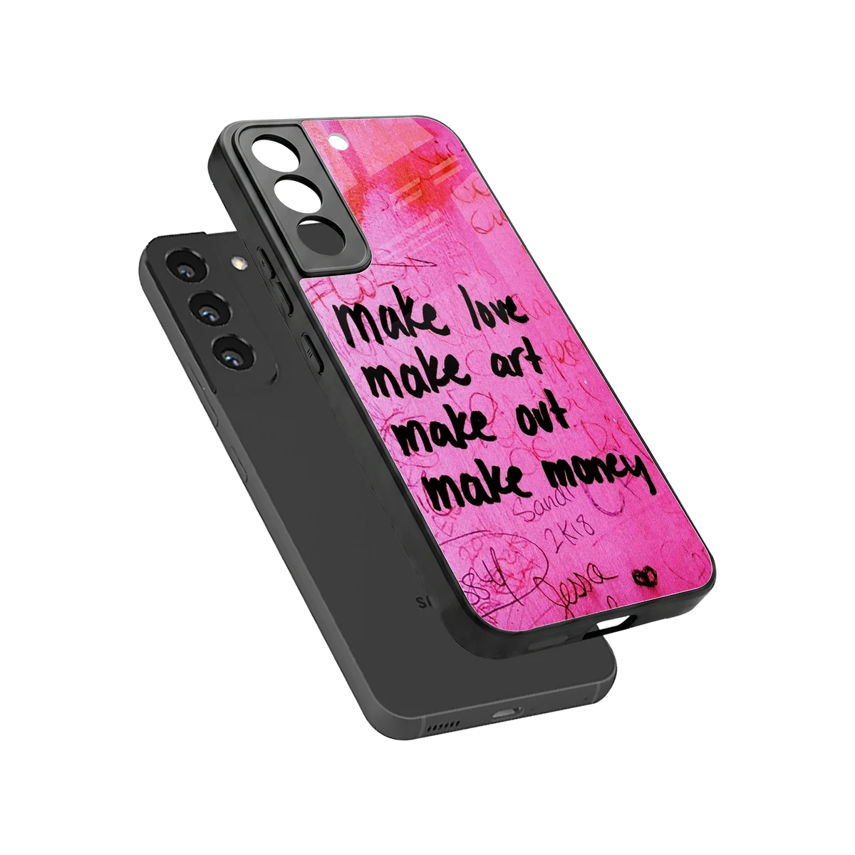 Make Magic sleek samsung galaxy s22 cover with tempered glass back and TPU edges
