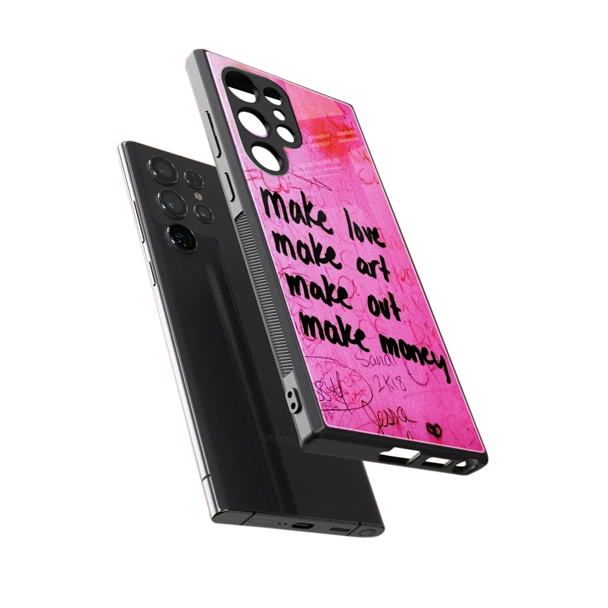 Make Magic sleek samsung galaxy s23 ultra cover with tempered glass back and TPU edges