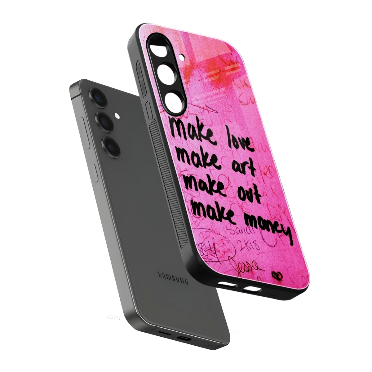 Make Magic sleek samsung galaxy s24 plus cover with tempered glass back and TPU edges