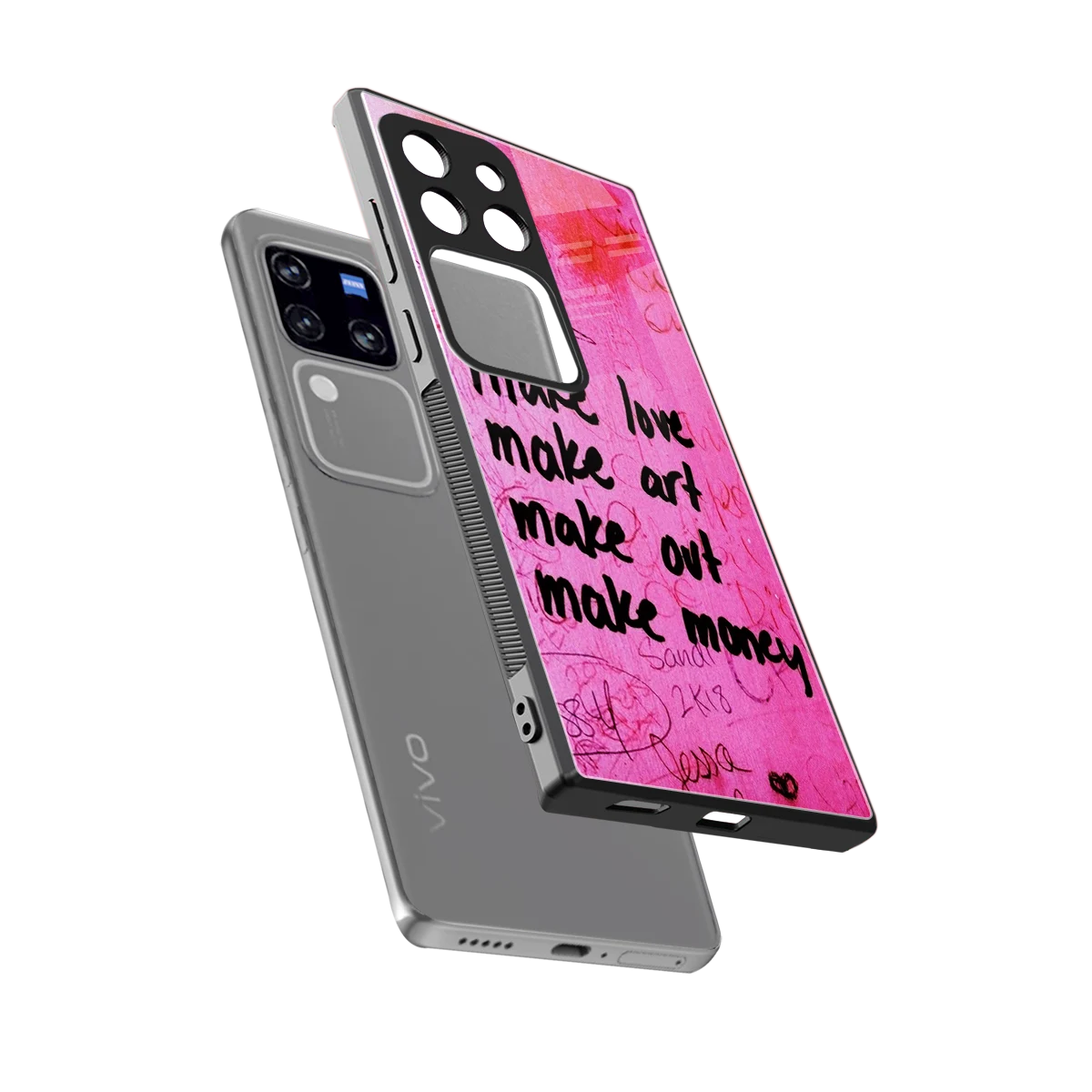 Make Magic sleekvivo v30 pro cover with tempered glass back and TPU edges