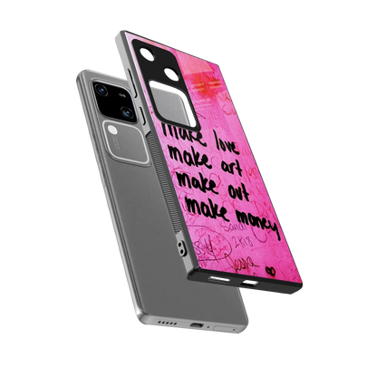 Make Magic sleek vivo v30 cover with tempered glass back and TPU edges