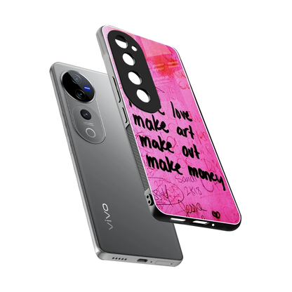 Make Magic sleek vivo v40 pro cover with tempered glass back and TPU edges