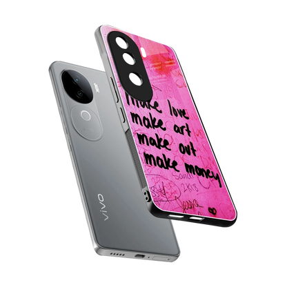 Make Magic sleek vivo v40e cover with tempered glass back and TPU edges