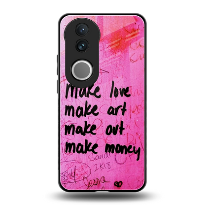 Make Magic back phone cover | glass case for vivo v50