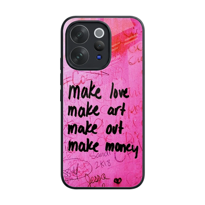 Make Magic back phone cover | glass case for vivo v70 elite