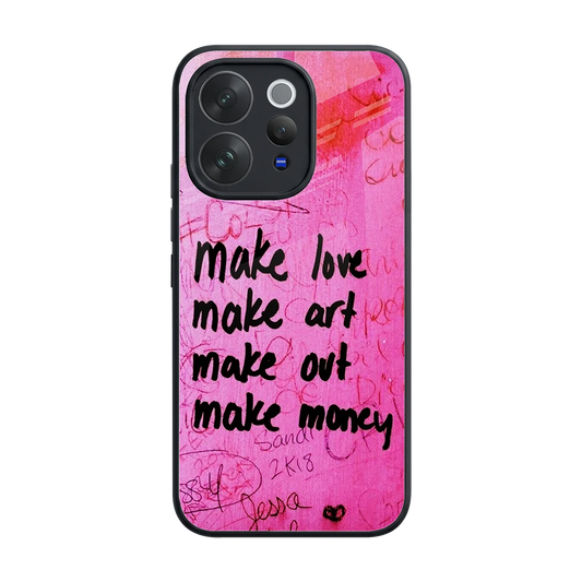 Make Magic back phone cover | glass case for vivo v70 elite
