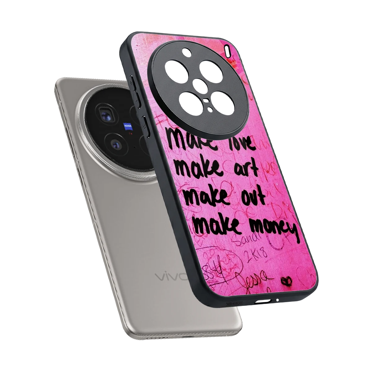 Make Magic sleek vivo x200 pro cover with tempered glass back and TPU edges