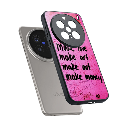 Make Magic sleek vivo x200 pro cover with tempered glass back and TPU edges