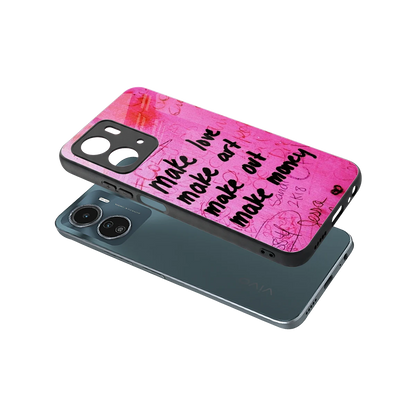 Make Magic sleek vivo y16 cover with tempered glass back and TPU edges