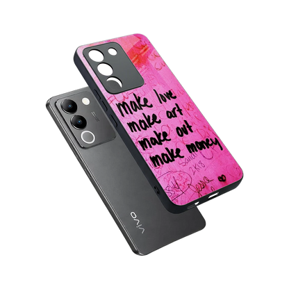 Make Magic sleek vivo y200 5g cover with tempered glass back and TPU edges