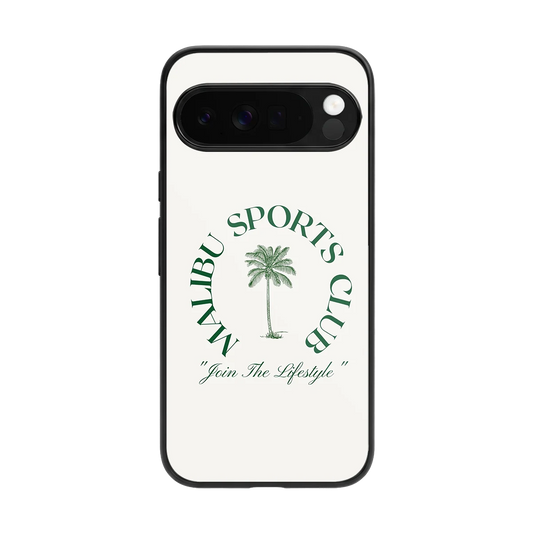 Malibu Sports Club back phone cover | glass case for google pixel 10 pro xl