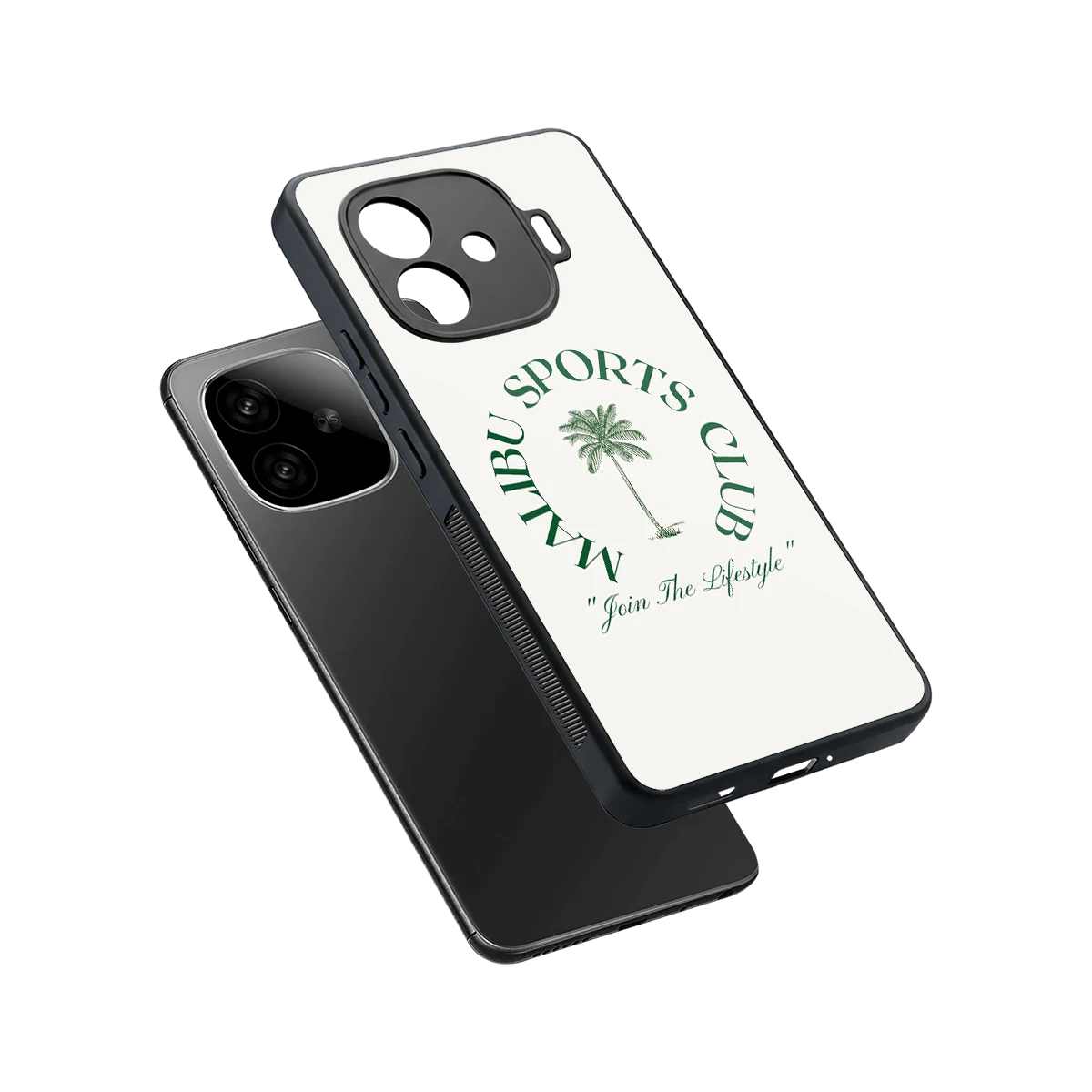 Malibu Sports Club sleek iqoo neo 10r 5g cover with tempered glass back and TPU edges