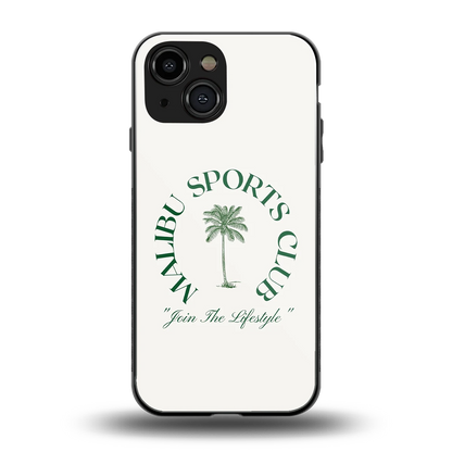 Malibu Sports Club back phone cover | glass case for iphone 13 mini