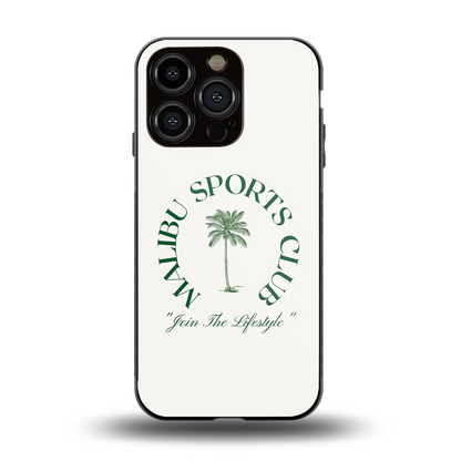 Malibu Sports Club back phone cover | glass case for iphone 13 pro