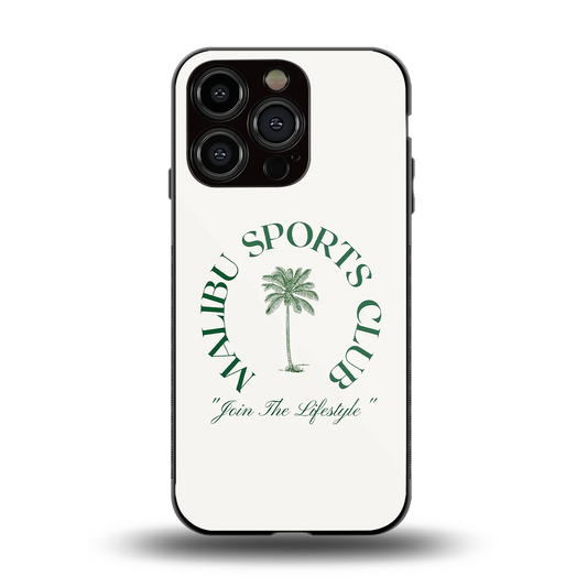 Malibu Sports Club back phone cover | glass case for iphone 12 pro