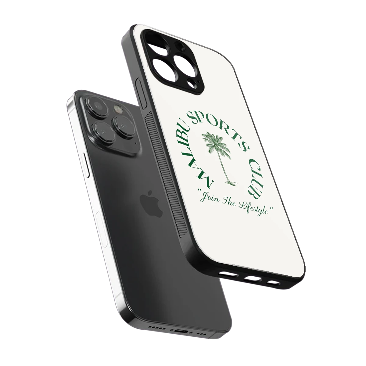 Malibu Sports Club sleek iphone 13 pro cover with tempered glass back and TPU edges