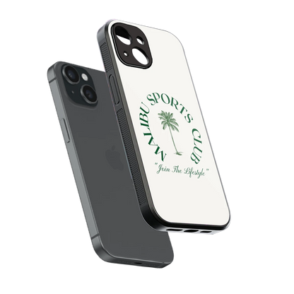 Malibu Sports Club sleek iphone 13 cover with tempered glass back and TPU edges