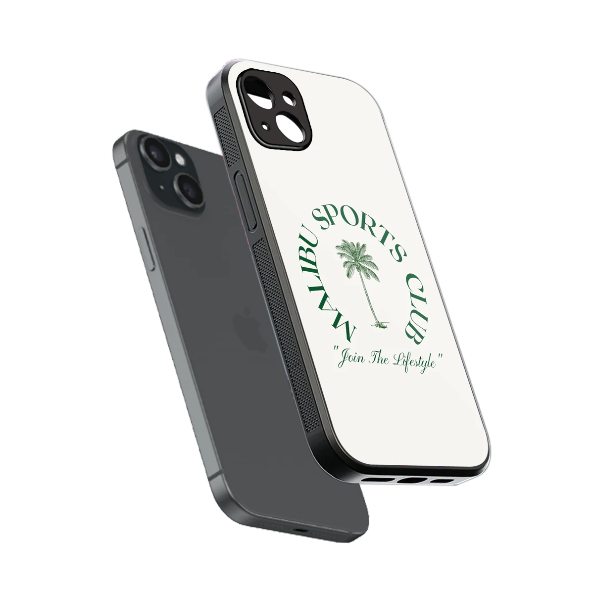 Malibu Sports Club sleek iphone 15 plus cover with tempered glass back and TPU edges