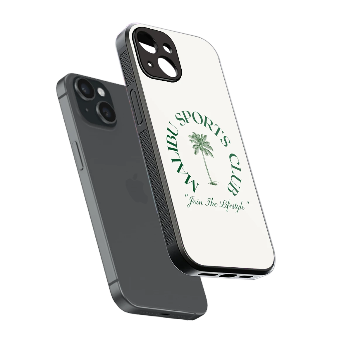 Malibu Sports Club sleek iphone 15 cover with tempered glass back and TPU edges