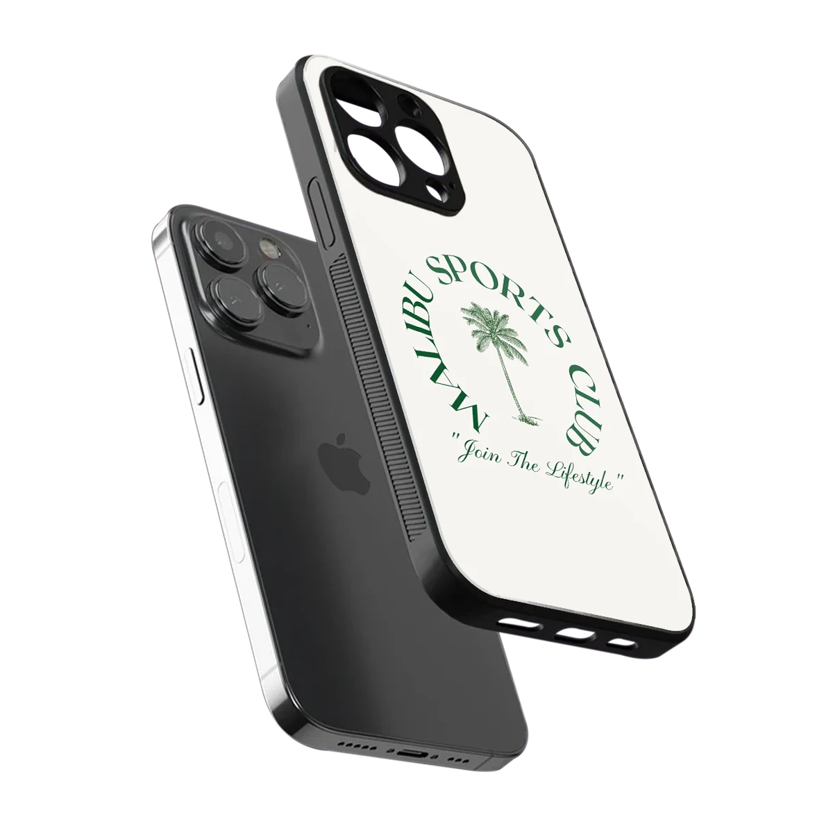 Malibu Sports Club sleek iphone 16 pro max cover with tempered glass back and TPU edges