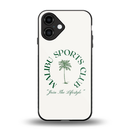 Malibu Sports Club back phone cover | glass case for iphone 16